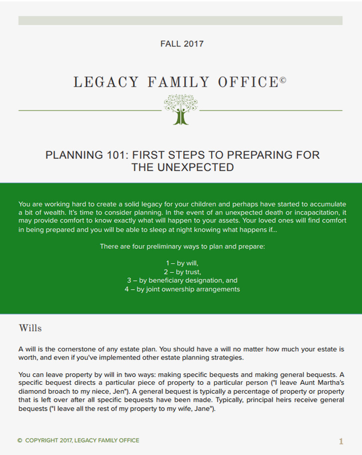 The Basics of Planning: What Everyone Should Consider as the First Steps